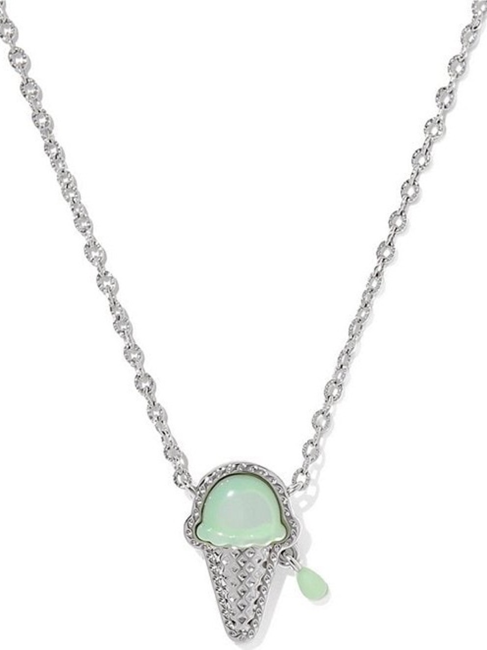 Kendra Scott Ice Cream silver Short Pendant Necklace in mint